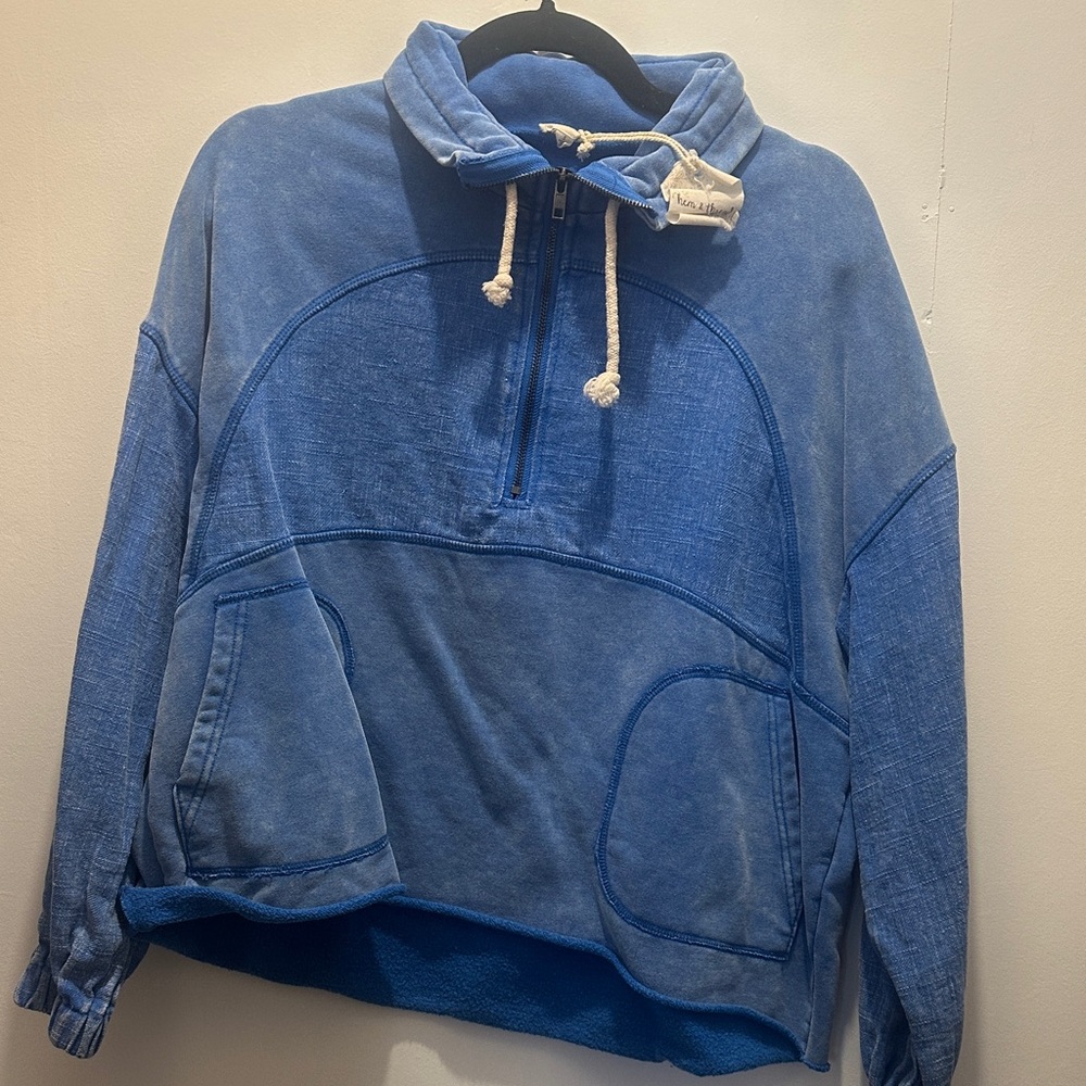 Blue half zip